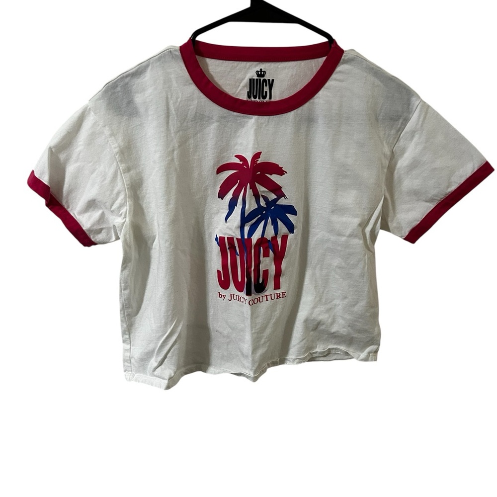 Juicy Couture White and Red Short Sleeve Tee